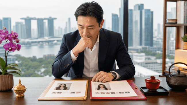 Singapore man comparing Thai and Chinese marriage introduction profiles