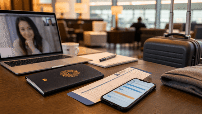 Travel planning for a first overseas meeting after ZOOM matchmaking